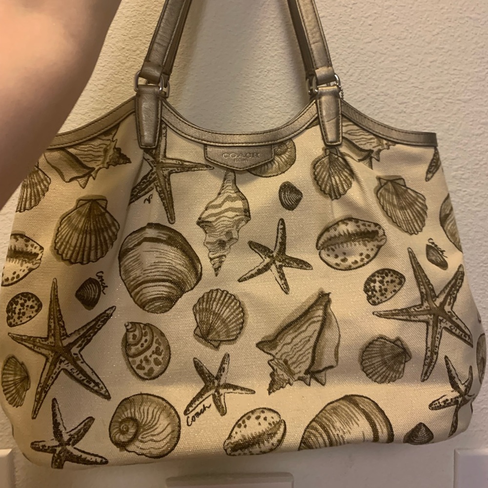 Coach purse summer beach seashell- perfect condition! perfect condition